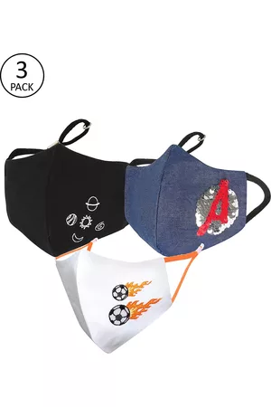 Masq Unisex Kids Pack of 3 Annular Cloth Face Outdoor Masks