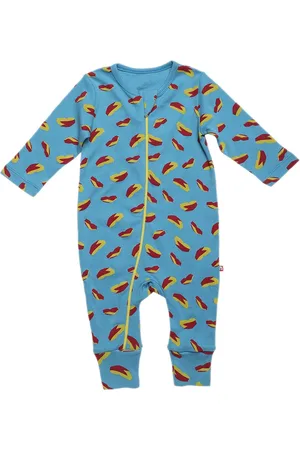 Nino Bambino Infant Blue & Yellow Printed 100 % Organic Cotton Sustainable Rompers