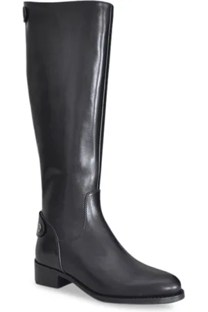 SAINT G. Womens Black Leather Knee High Boots