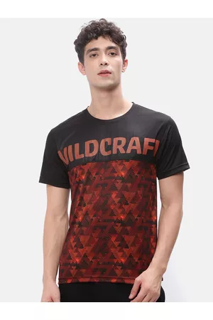 Wildcraft Men Red Printed Raw Edge T-shirt