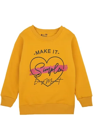 PROTEENS Girls Yellow Printed Sweatshirt