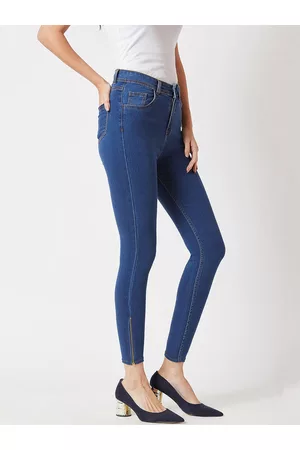 Miss Chase Women Blue Skinny Fit High-Rise Clean Look Stretchable Jeans