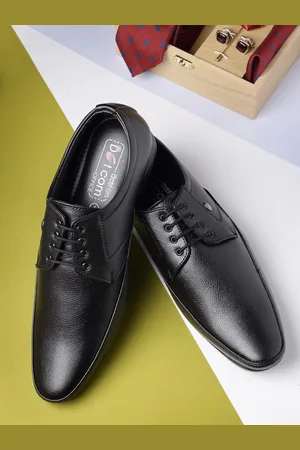 ACTION Men Black Solid Formal Derbys