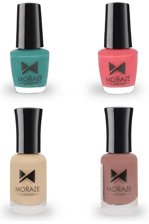 Moraze Pack of 2 Nude Nail Polish -8ml Each 2 Glossy Nail Polish -5 ml Each