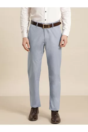 HANCOCK Men Blue Slim Fit Trousers