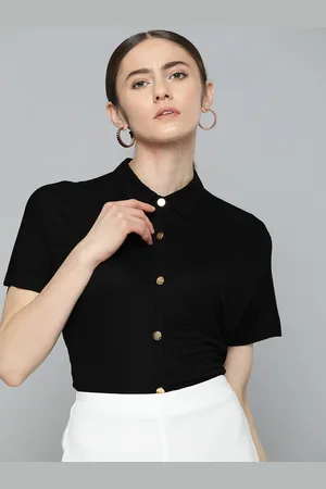 Chemistry Women Solid Slim Collar Casual Shirt