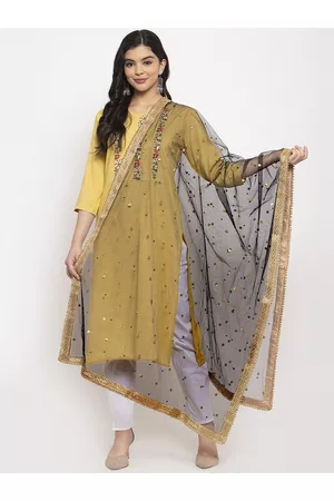 Clora Creation Black Embroidered Dupatta