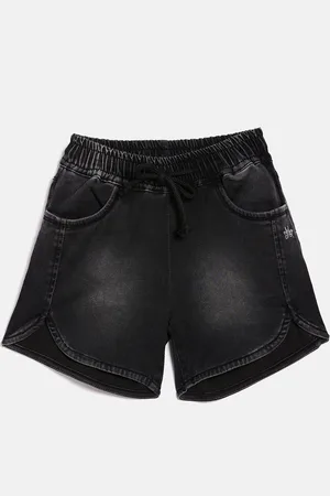 Crimsoune Club Girls Black Denim Shorts