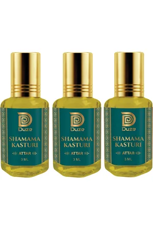 Duze Set Of 3 Natural Shamama Kasturi Made In Kannauj Alcohol Free Attar With Roller 9ml