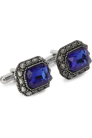 Alvaro Castagnino Silver-Toned & Blue Cufflink