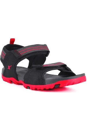 Sparx Men Black & Red Solid Sports Sandals