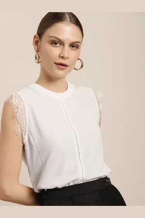 Invictus Women White Solid Smart Casual Regular Top