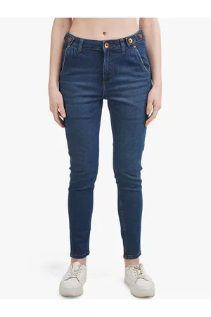 Benetton Women Navy Blue Skinny Fit Light Fade Jeans