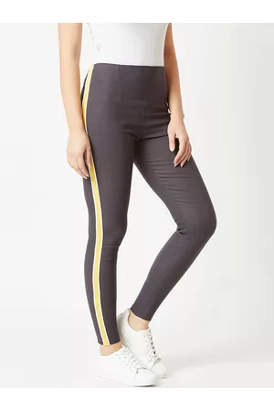 Miss Chase Women Grey Solid Skinny-Fit Jeggings