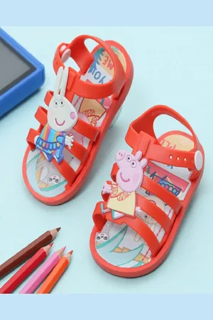 Yellow bee Girls Red Peppa Pig Open Toe Flats