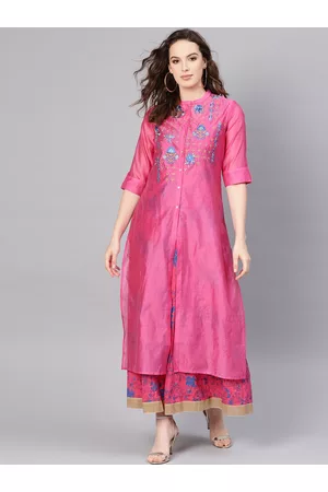 Juniper Women Pink Printed Layered Maxi Dress