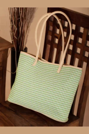 DEEBACO Green Textured Oversized Structured Handheld Bag