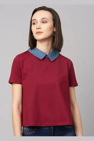 Chemistry Burgundy Peter Pan Collar Top