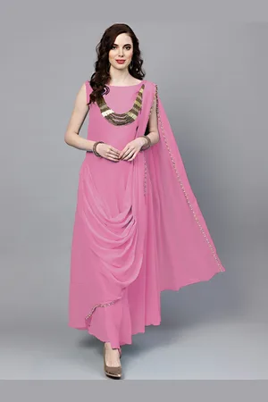 Chhabra 555 Women Pink Embellished Maxi Dress