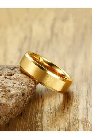 Yellow Chimes Gold-Toned Stainless Steel Band Style Finger Ring