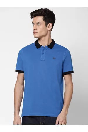 Lee Men Blue Polo Collar Slim Fit T-shirt