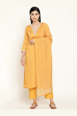 BE INDI Women Woven Self Design Kurta with Trousers & Dupatta