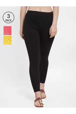 GRACIT Women Pack Of 3 Solid Ankle-Length Leggings