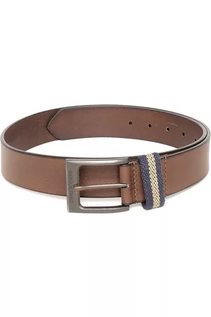 Woodland Men Brown Solid Leather Belt