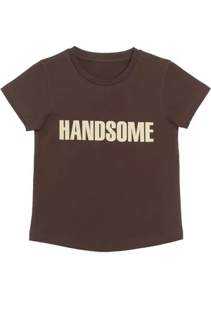 DOOR74 Boys Brown Printed Round Neck T-shirt