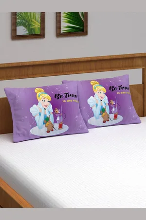 Disney Kids Set of 2 Purple Be True To Whom You Are Princess Pillow Cover