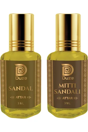 Duze Unisex Combo Sandal & Mitti The Scent Of Rain Kannauj Sandali Attar with roller 6ml