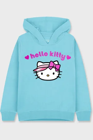 Kidsville Hello Kitty Girls Blue Printed Hooded Sweatshirt