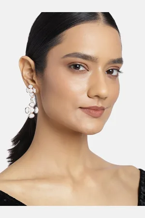 ESTELE Women Rose Gold & White Contemporary Drop Earrings