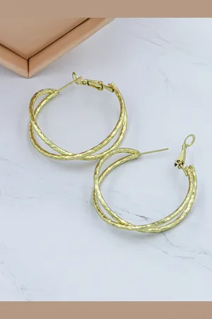 Bellofox Gold-Toned Contemporary Hoop Earrings