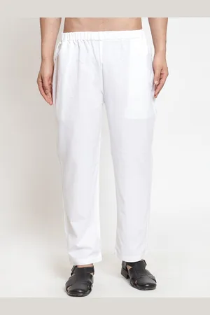 NEUDIS Men White Solid Pyjamas