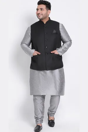 Hangup Men Silver-Toned Kurta with Pyjamas