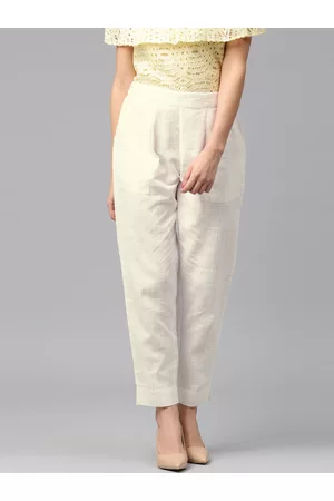 Jaipur Women White Trousers