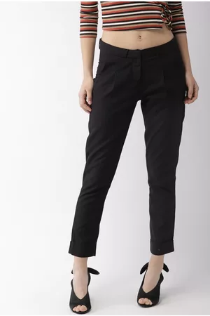 Mast & Harbour Women Black Formal Trousers