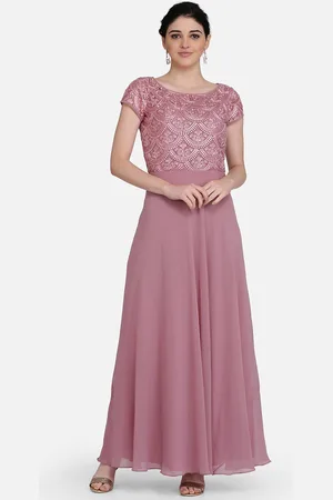 Eavan Women Mauve Self Design Maxi Dress