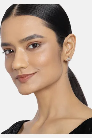 ESTELE Women Gold-Toned & Silver-Toned Contemporary Studs Earrings