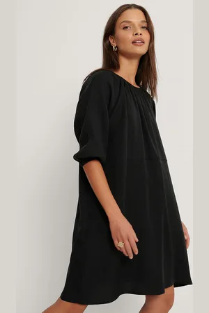NA-KD Black Solid A-Line Dress