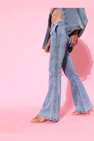 Moda Rapido Women Stunning Blue Mid-Rise Flared Stretchable Jeans