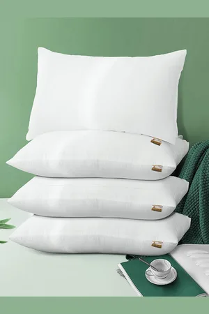 Bianca Set Of 4 White Solid Medium-Firm Ultra-Soft Papaya-Microfiber Orthopedic Pillows