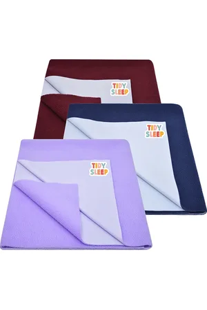 TIDY SLEEP Kids Set Of 3 Solid Cotton Water-Proof Mattress Protector