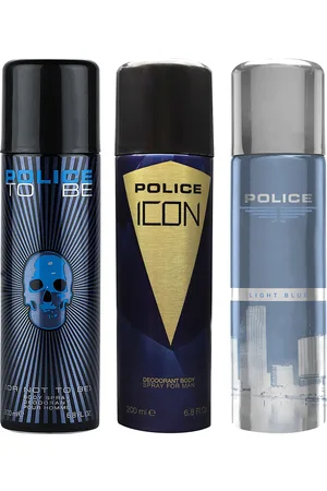 Police Men Pack of 3 To Be Men - Icon - Light Blue Deodorant Sprays - 200ml each