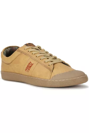 North Star Men Tan Textured Casual Sneakers