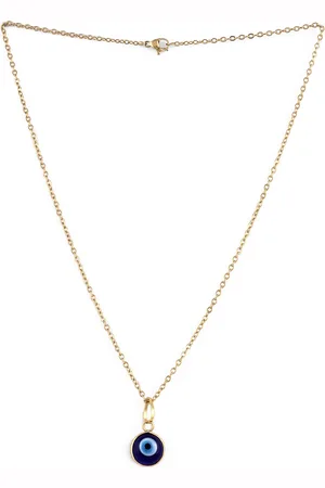 EL REGALO Women Blue Gold-Plated Evil Eye Pendent Necklace