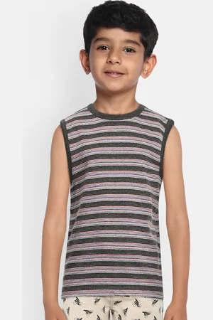 METRO KIDS COMPANY Boys Multicoloured Striped T-shirt