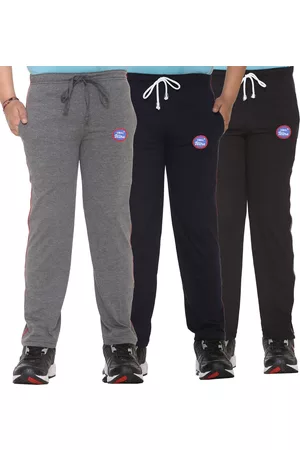 VIMAL JONNEY Unisex Kids Pack Of 3 Solid Cotton Track Pants