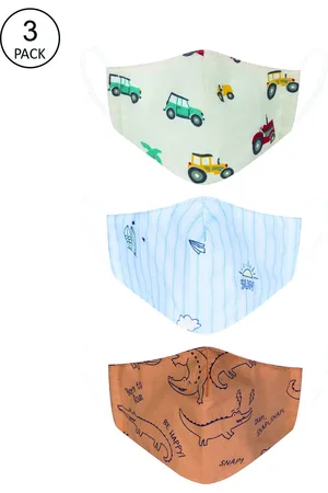 Vea Kids Pack of 2 Printed 3-Ply 5-Layered Reusable Outdoor Cotton Cloth Masks